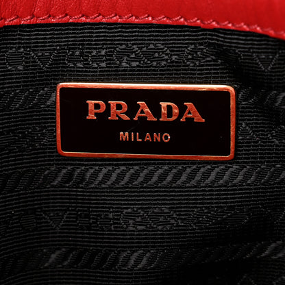 Prada Saffiano Soft Calfskin Small Zippered Tote Fuoco 6 of 9