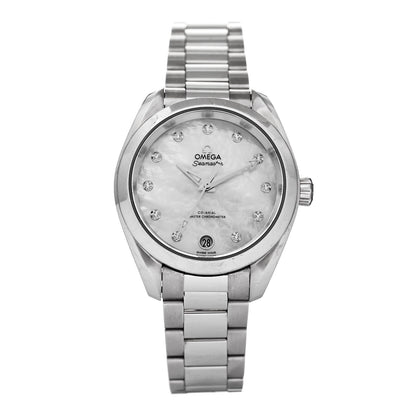 Omega Stainless Steel Diamond Mother of Pearl 34mm Seamaster Aqua Terra Co-Axial Master Chronometer Automatic Watch 220.10.34.20.55.001 1 of 5