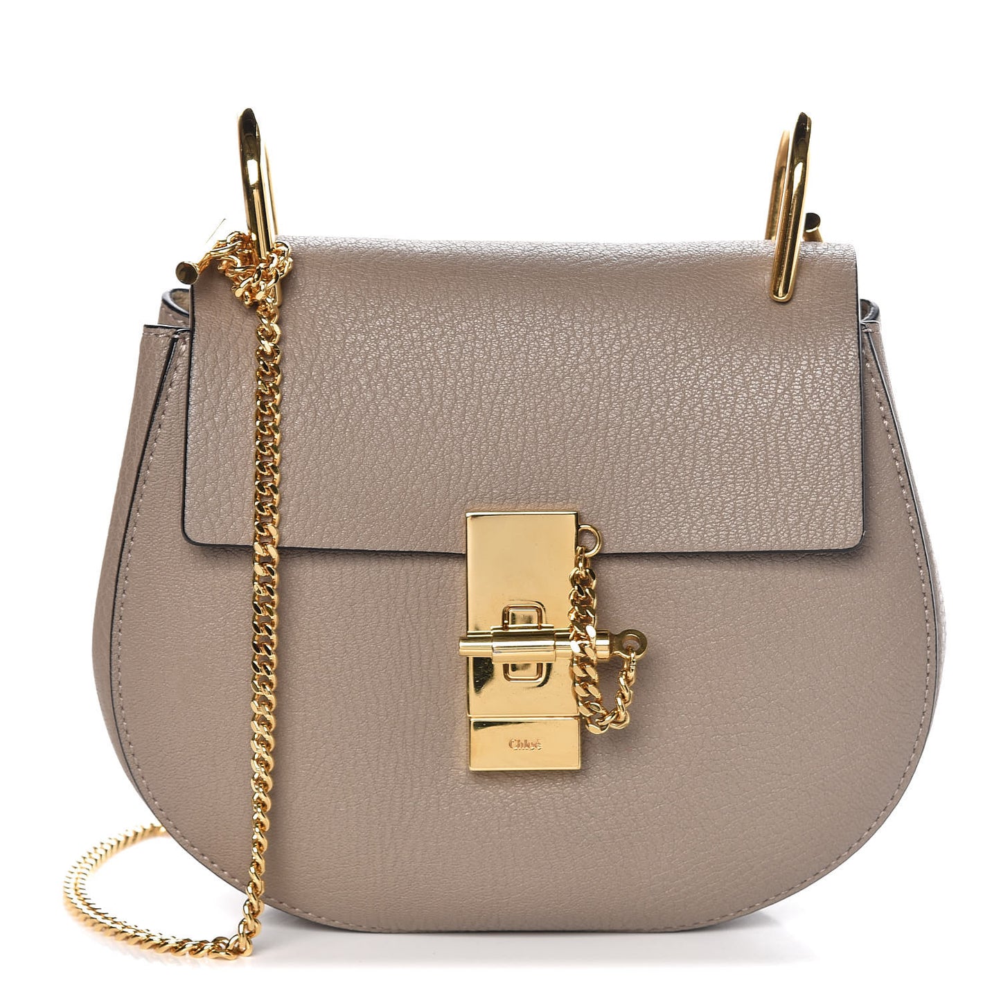 Grained Lambskin Mini Drew Shoulder Bag Motty Grey