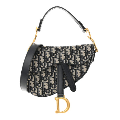 Christian Dior Oblique Mini Saddle Bag With Strap Blue 1 of 11