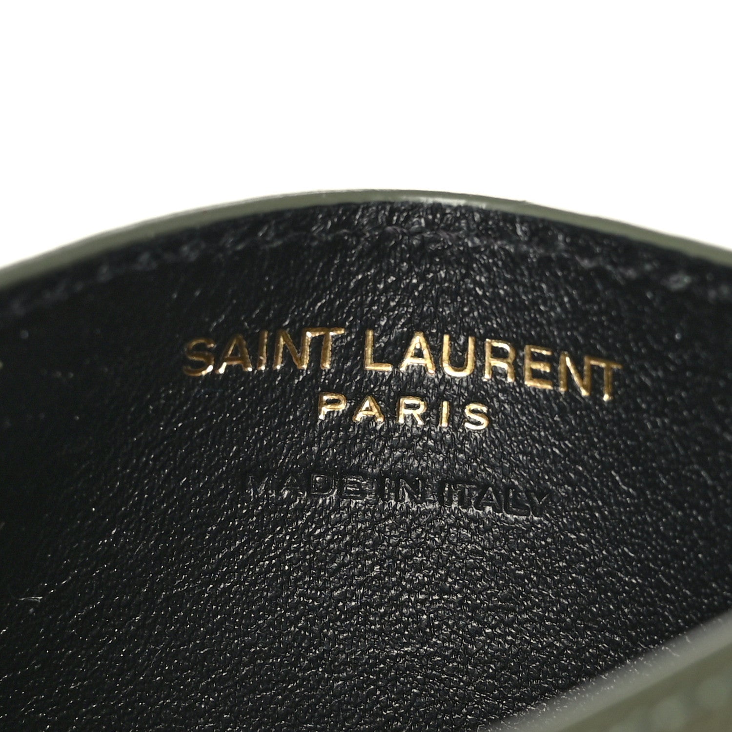 Saint Laurent Grain De Poudre Matelasse Chevron Monogram Credit Card Case Light Sage 6 of 7