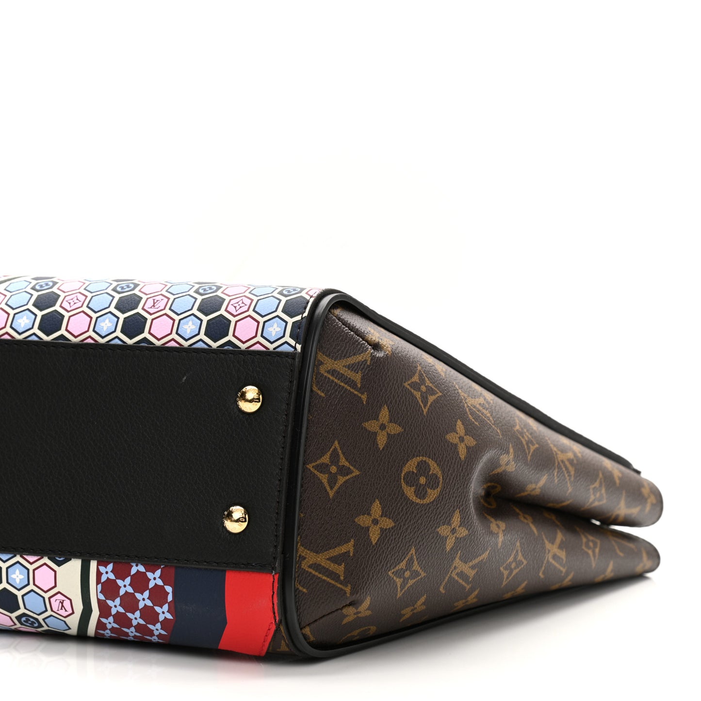 Calfskin Monogram Kimono Tote MM Rouge Navy