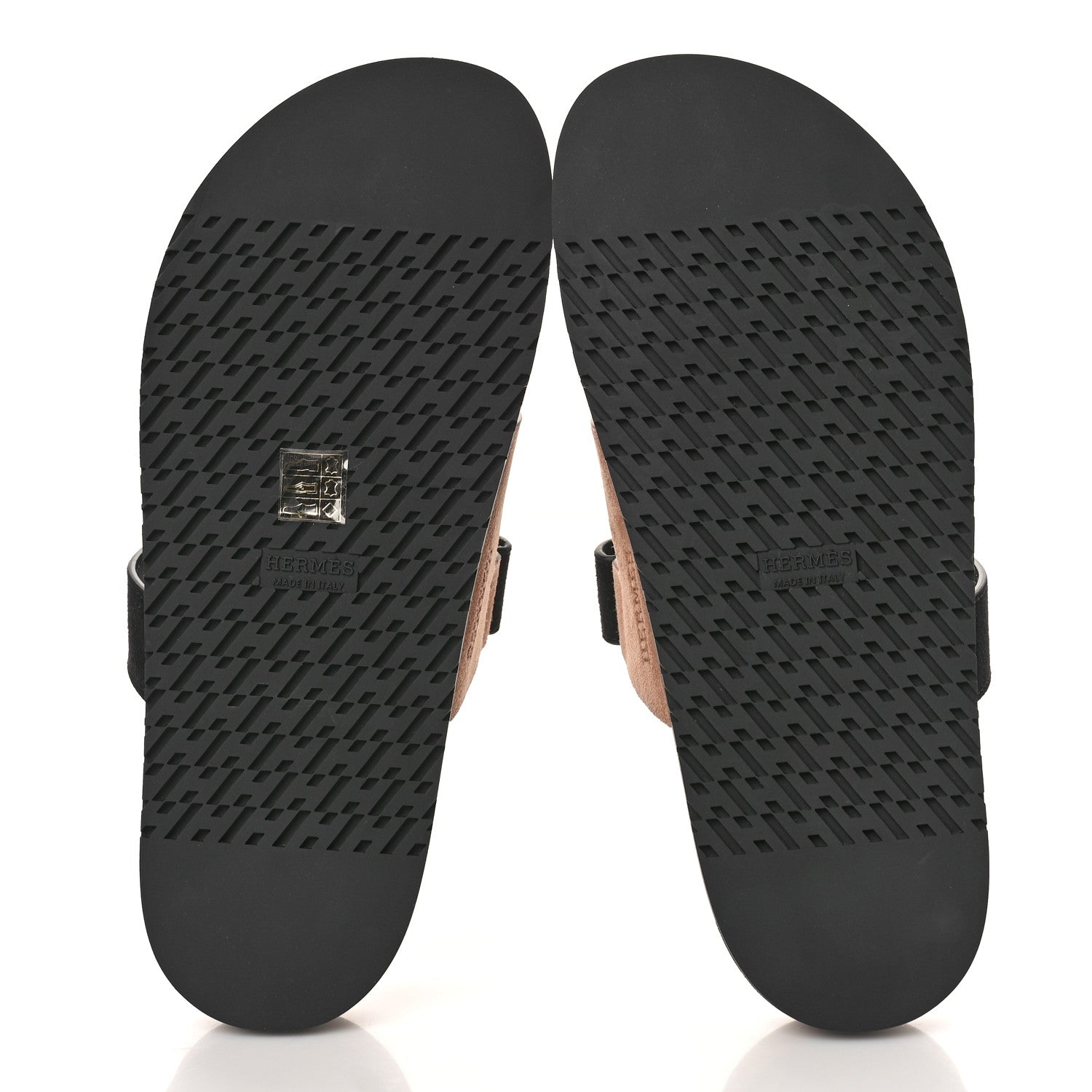 Hermes Suede Goatskin Womens Chypre Sandals 41 Rose Perle Black 6 of 10