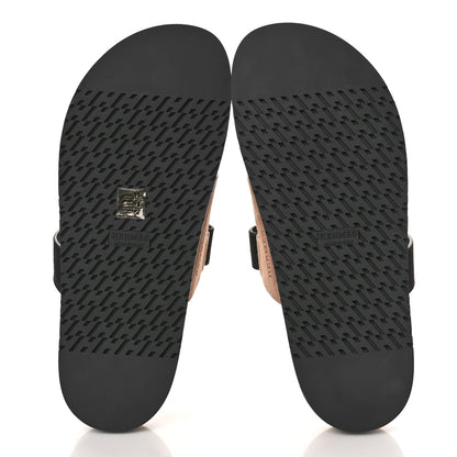 Hermes Suede Goatskin Womens Chypre Sandals 41 Rose Perle Black 6 of 10