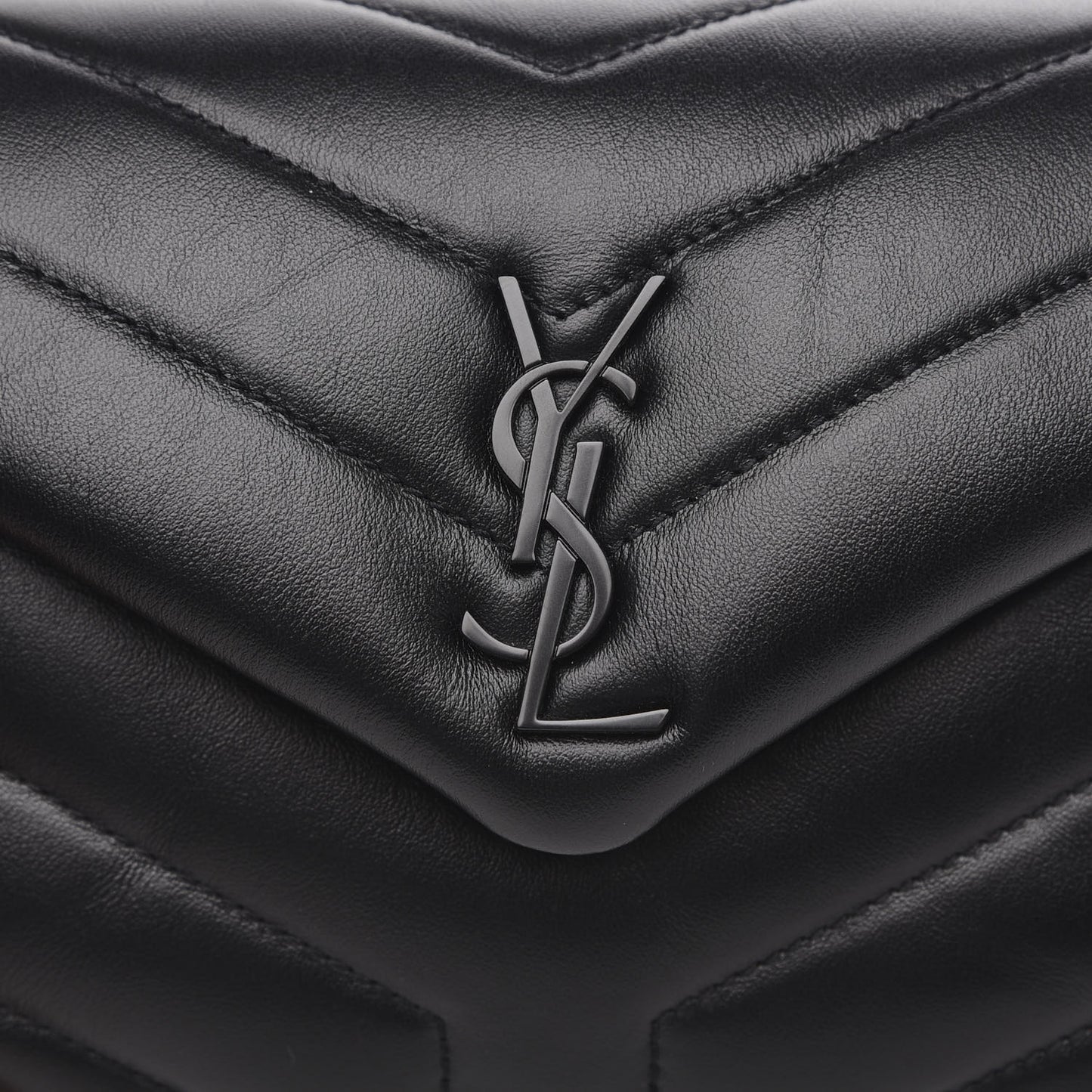 Calfskin Y Quilted Monogram Toy Loulou Crossbody Bag Black