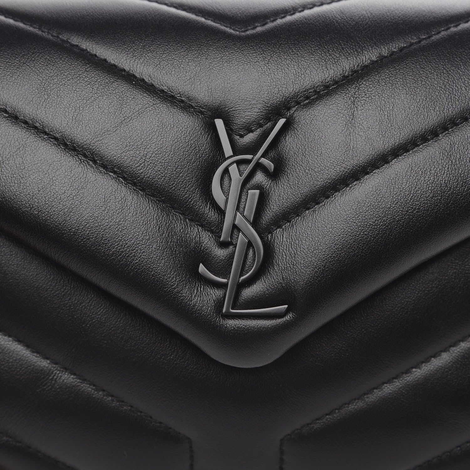 Saint Laurent Calfskin Y Quilted Monogram Toy Loulou Crossbody Bag Black 8 of 11