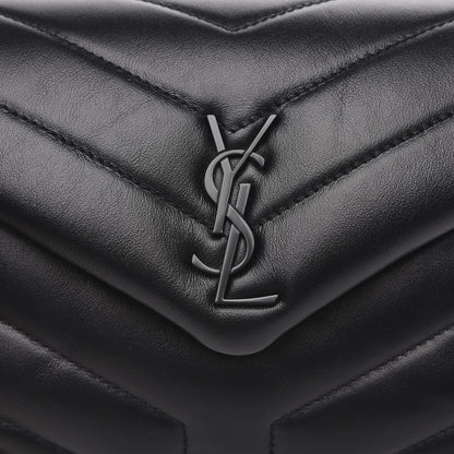 Saint Laurent Calfskin Y Quilted Monogram Toy Loulou Crossbody Bag Black 8 of 11
