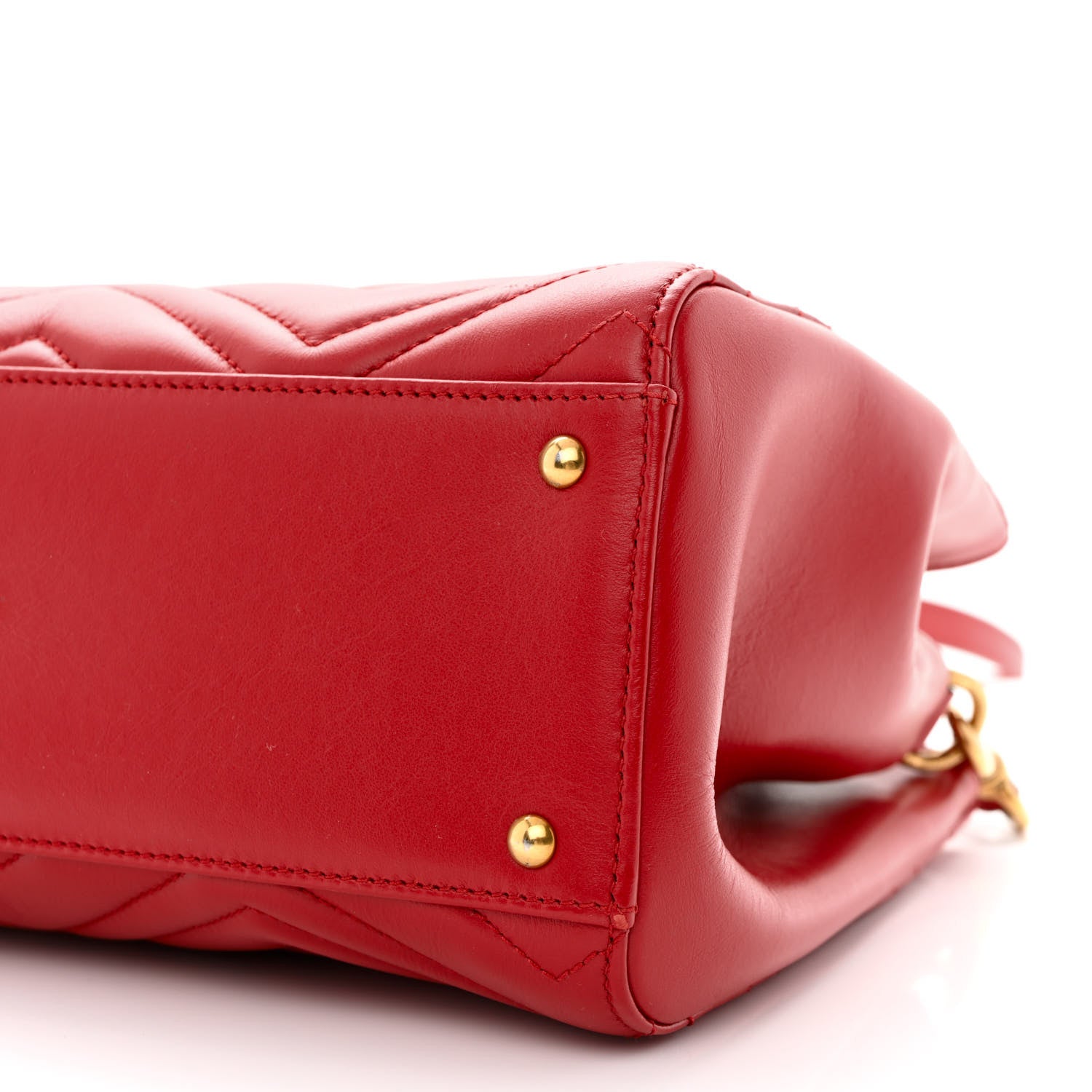 Gucci Calfskin Matelasse Small GG Marmont Tote Hibiscus Red 12 of 12