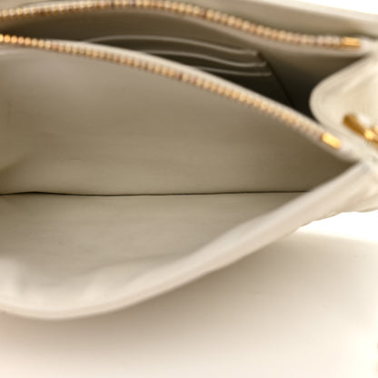 Christian Dior Calfskin Cannage Caro Zipped Pouch With Chain Latte 7 of 14