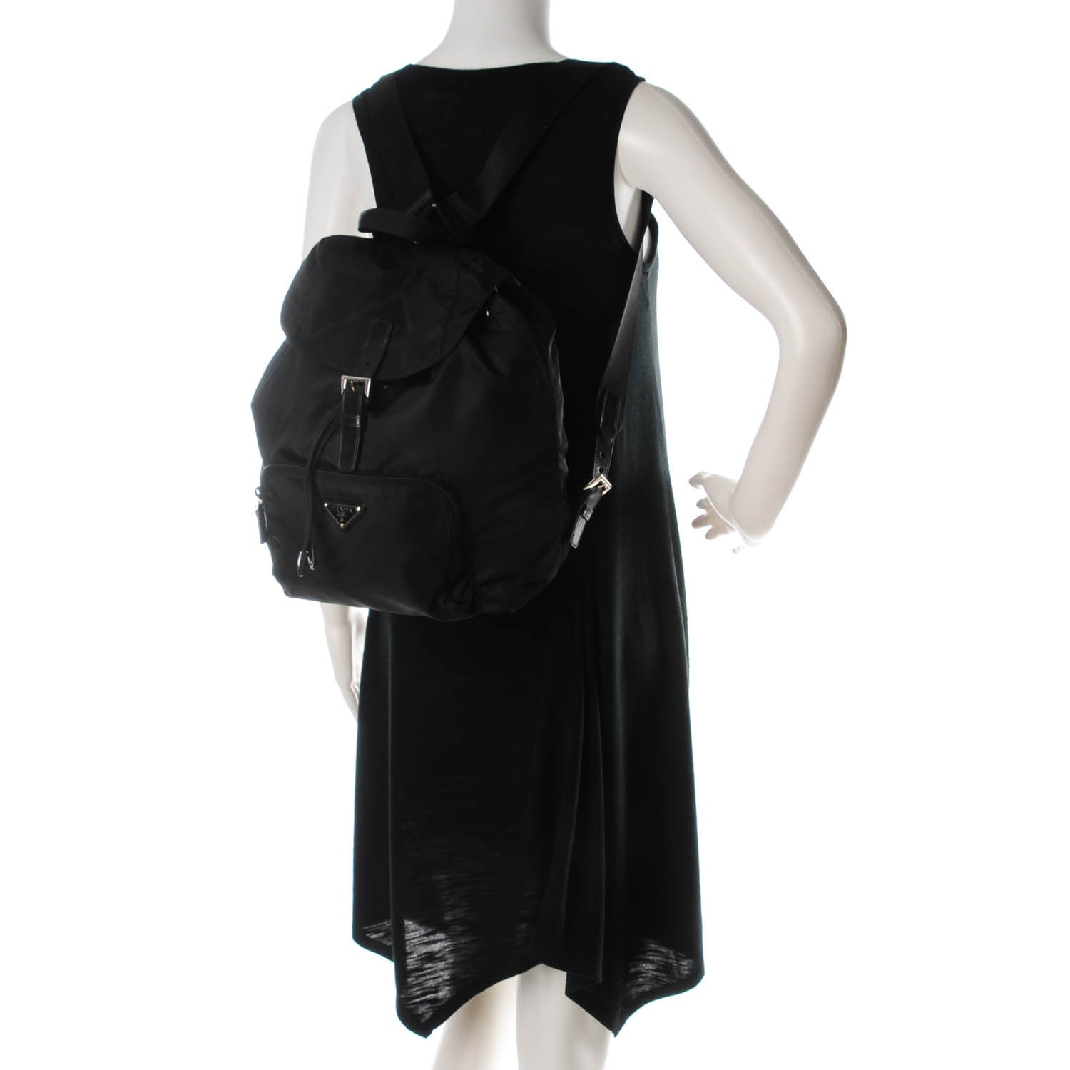 Prada Nylon Cinch Backpack Black 2 of 7