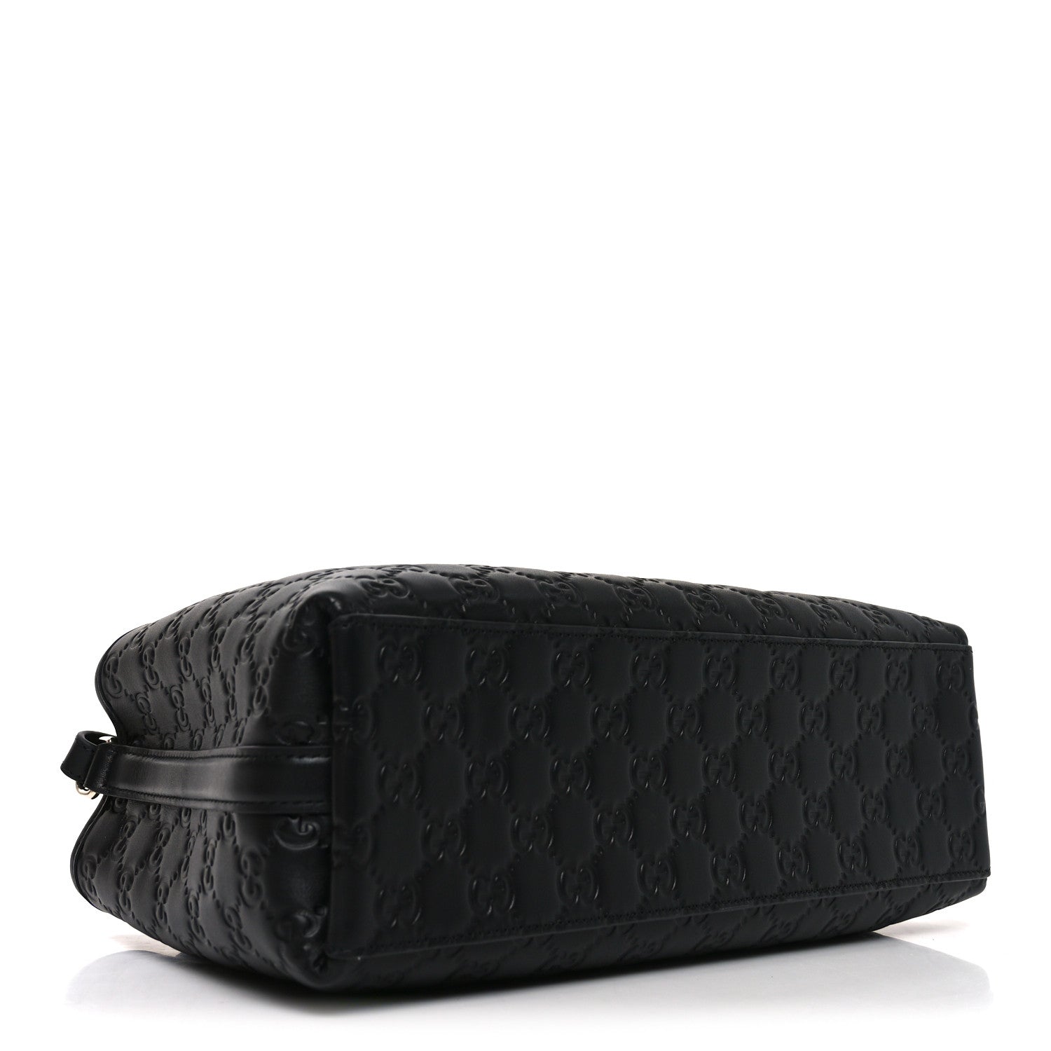 Gucci Calfskin GG Monogram Emblem Medium Tote Bag Black 4 of 9