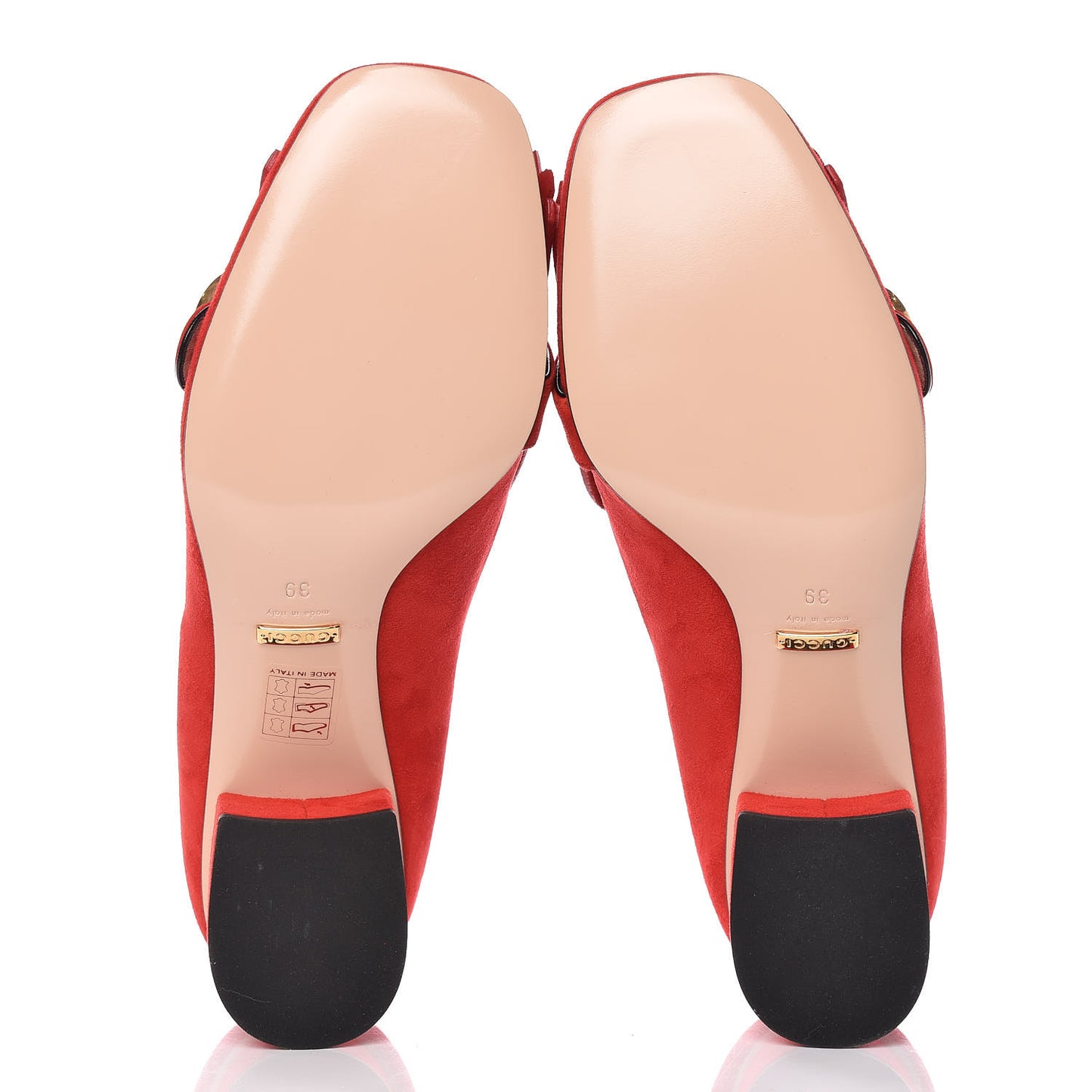 Kid Scamosciato GG Marmont Fringe 50mm Loafer Pumps 39 Vulcanic Red