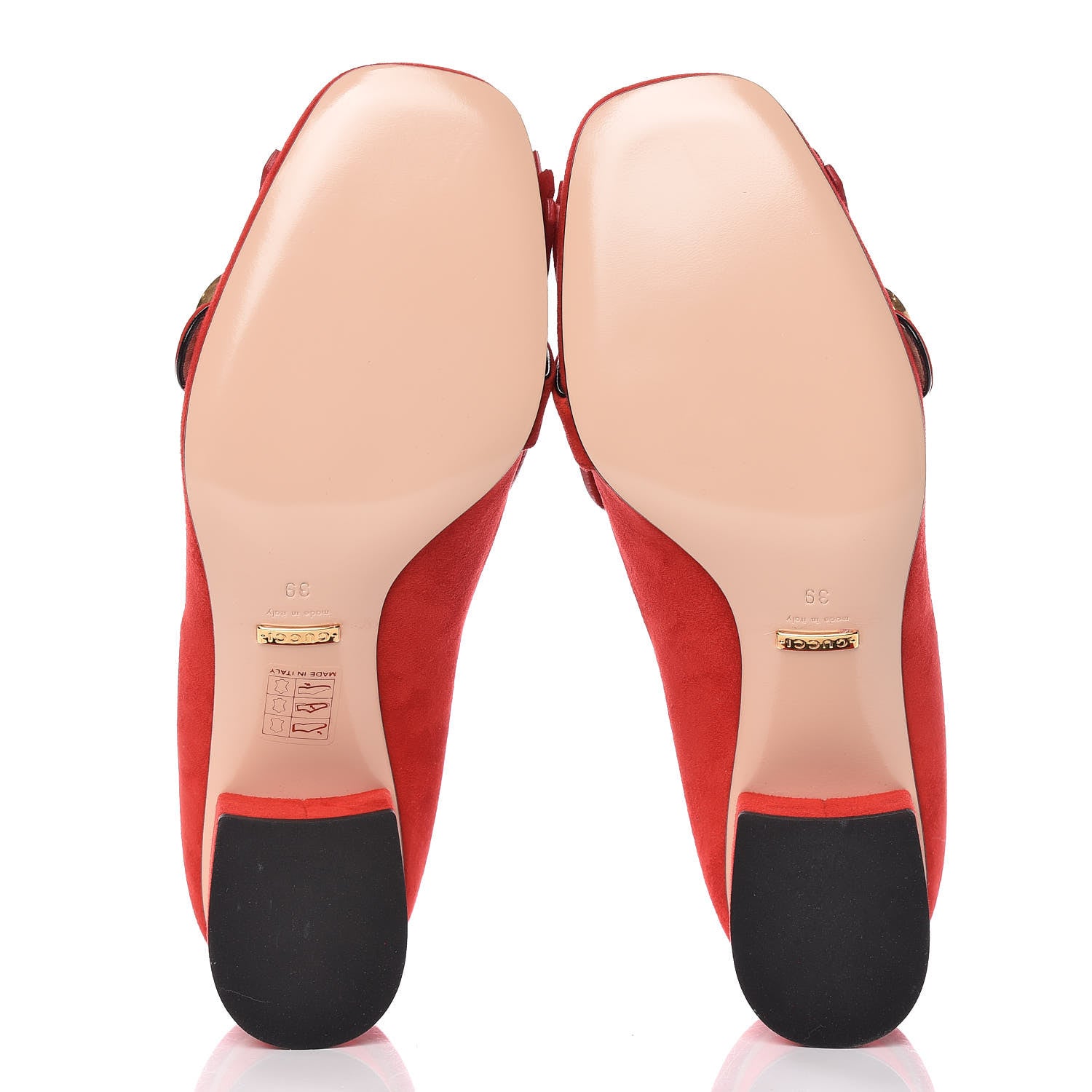 Gucci Kid Scamosciato GG Marmont Fringe 50mm Loafer Pumps 39 Vulcanic Red 5 of 8