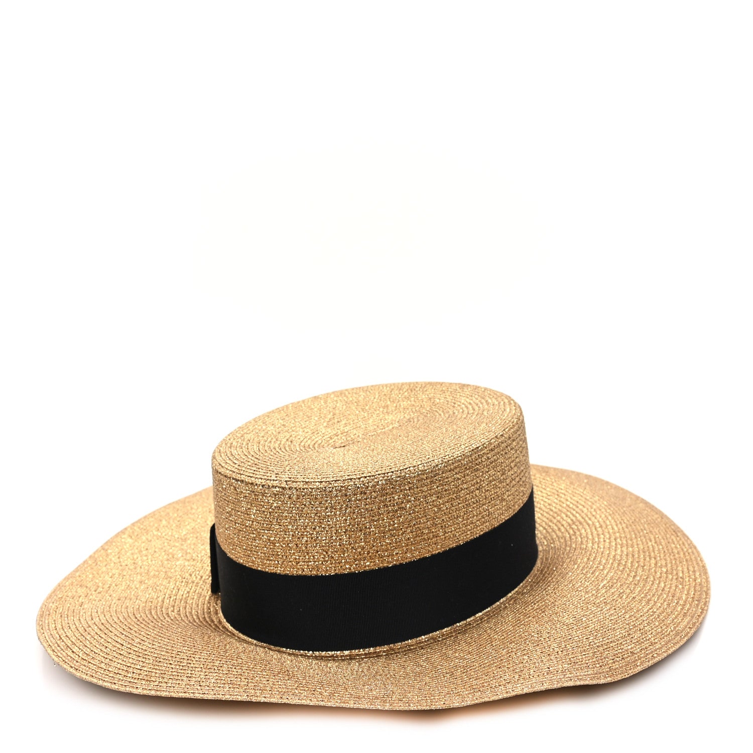Gucci Lame Papier Hat S Black Gold 1 of 11