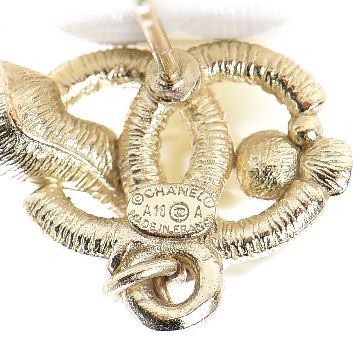 Chanel Pearl CC Drop Earrings Gold 4 of 4