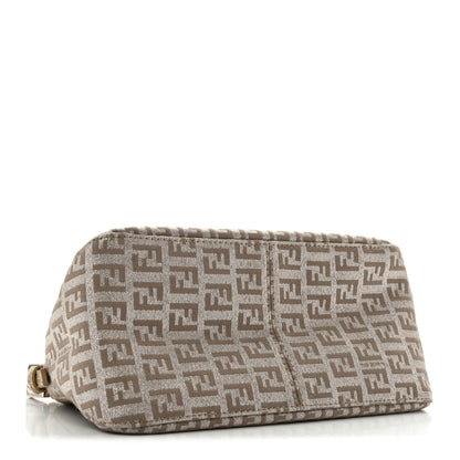 Fendi Metallic Jacquard Zucchino Suede Mini Mama Baguette Cipria Argento Grigio 4 of 13