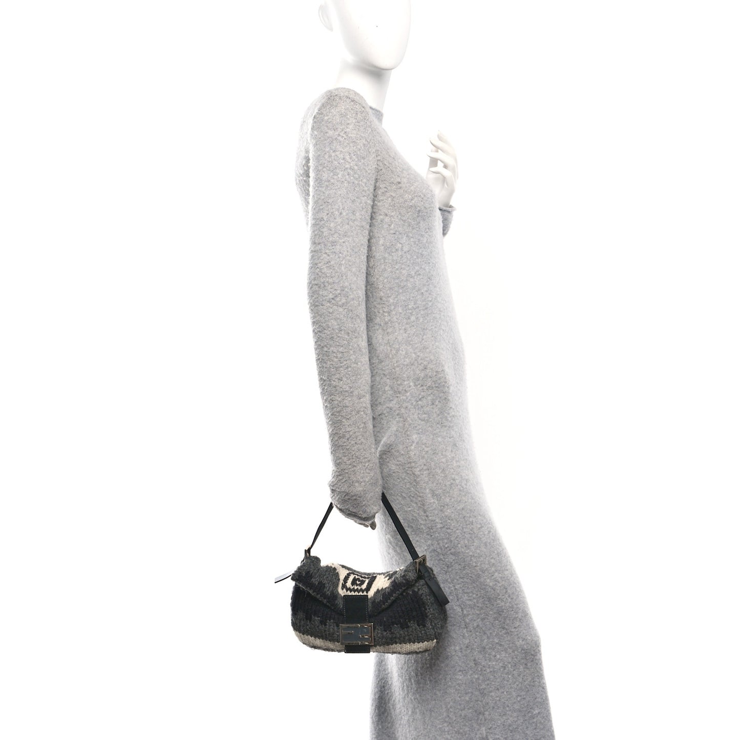 Wool Knit Baguette Grey