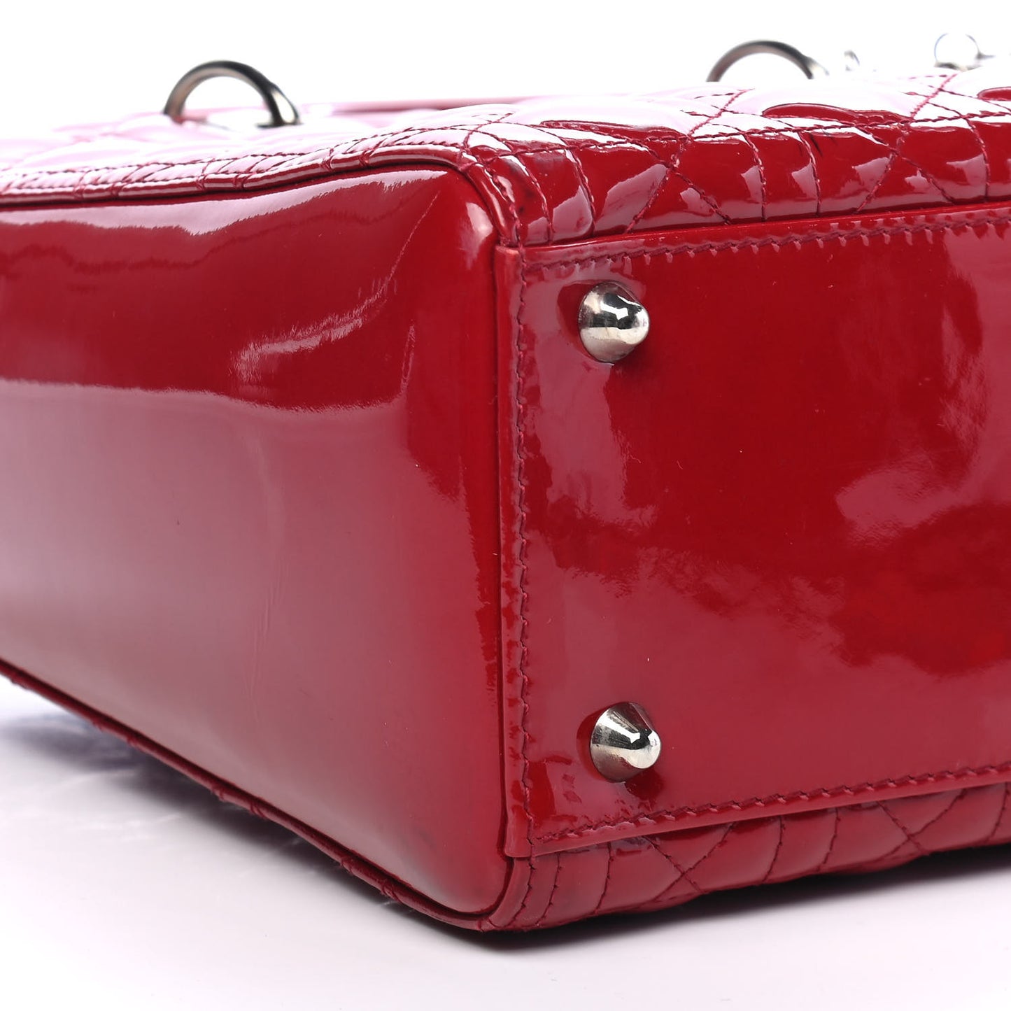 Patent Cannage Large Lady Dior Red