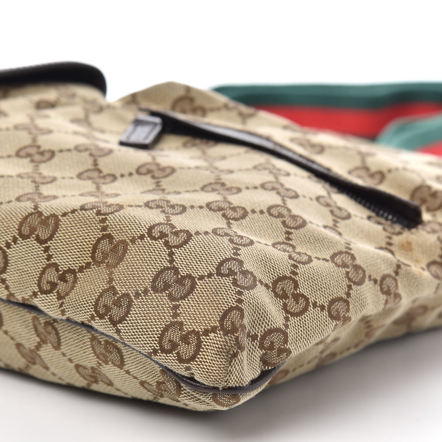 Monogram Web Medium Double Pocket Messenger Bag Dark Brown