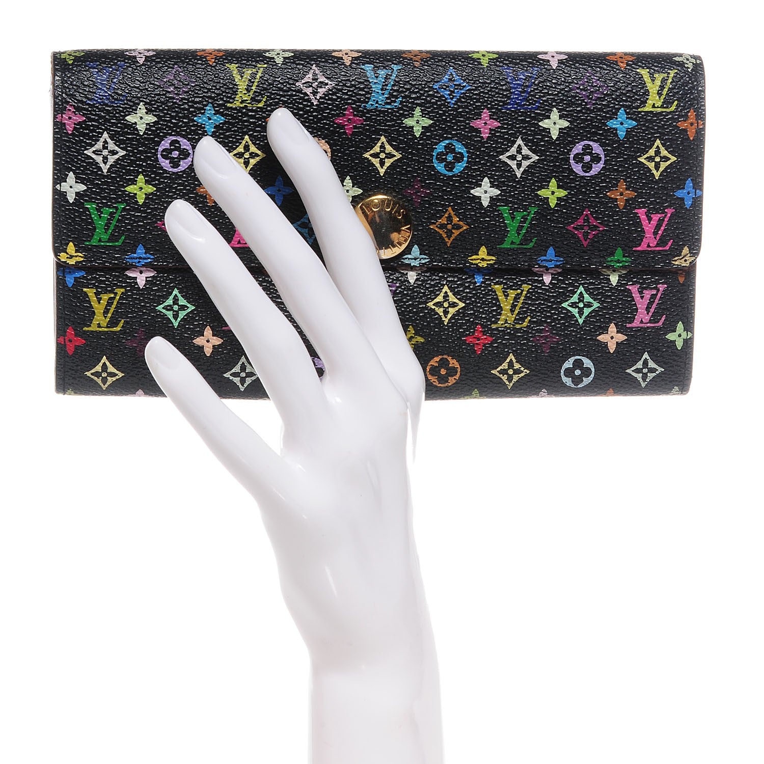 Louis Vuitton Monogram Multicolor Sarah Wallet Black 2 of 7