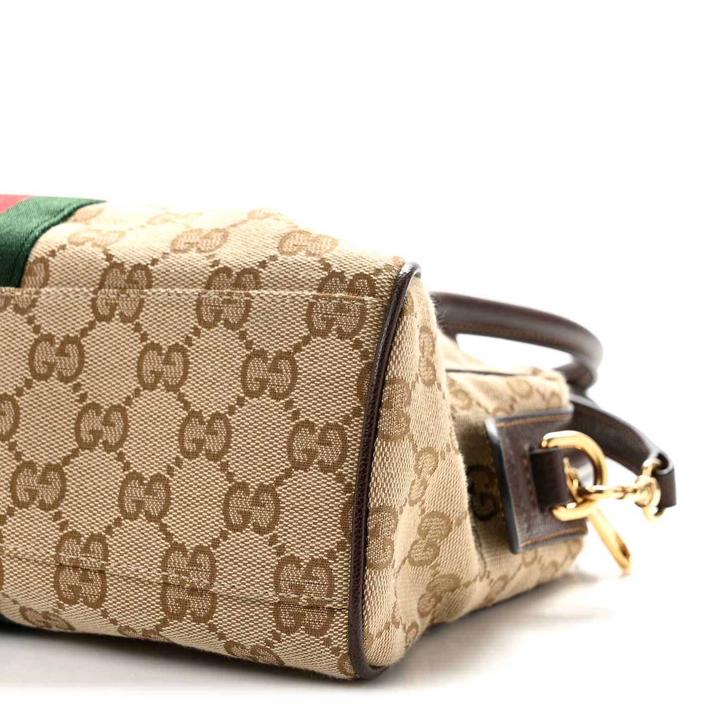 GG Monogram Web Medium Borsetto Boston Sand Brown