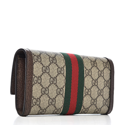 Gucci GG Supreme Monogram Web Ophidia Continental Wallet Brown 3 of 9