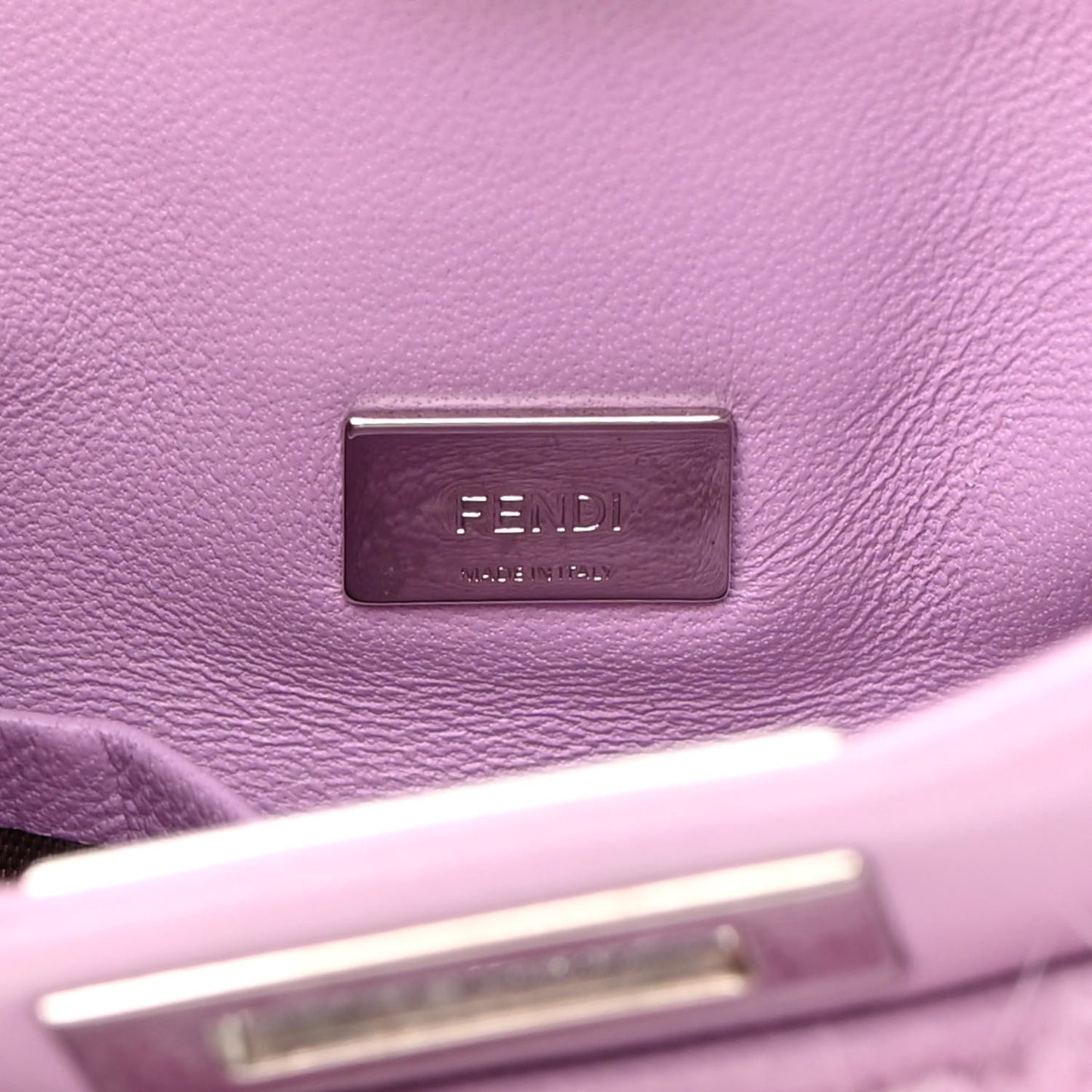Mink Fur Shiny Nappa Chess Print Micro Peekaboo Iconic Satchel Lavanda Multicolor