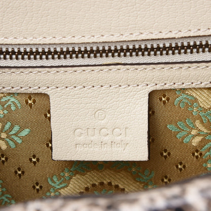 Gucci Calfskin Snakeskin Studded Medium Ottilia Top Handle Bag White 9 of 10