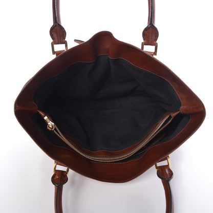 Burberry House Check Bridle Calfskin Medium Lynher Tote Dark Tan 6 of 18