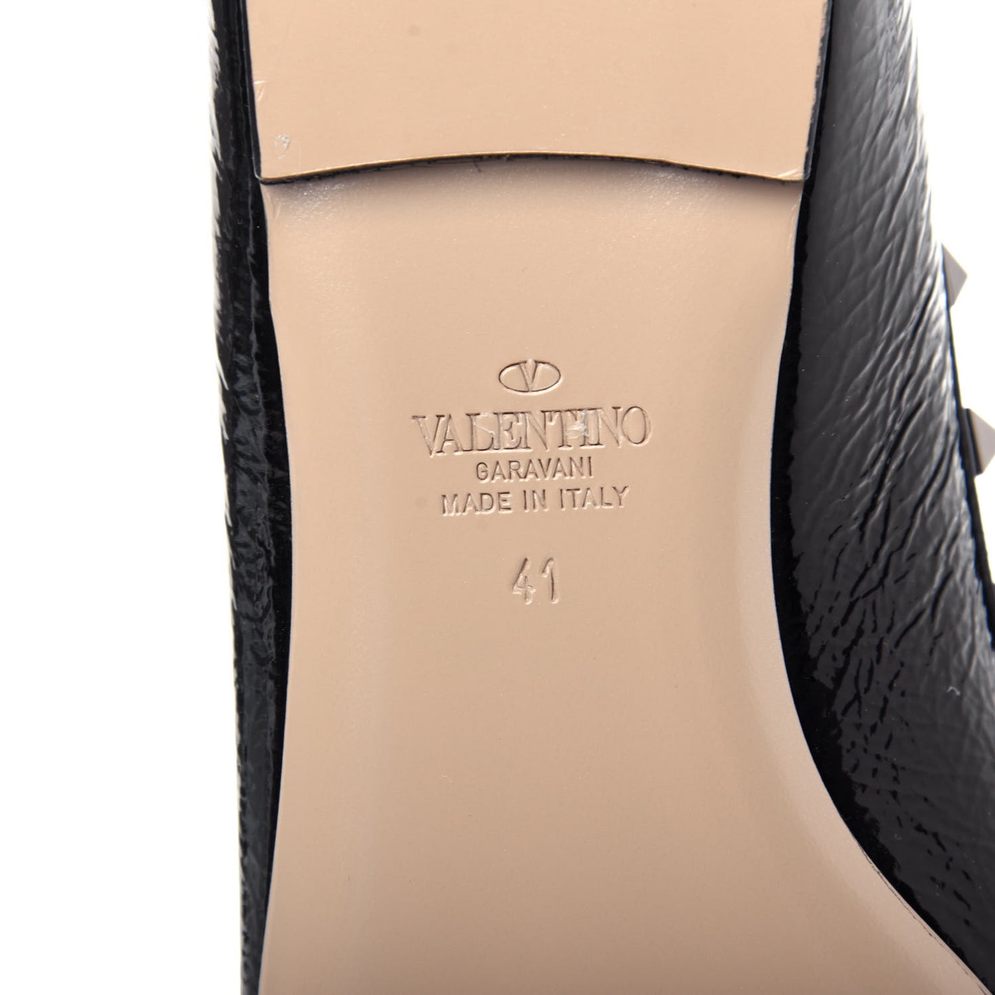 Patent Rockstud Ballerina Flats 41 Black