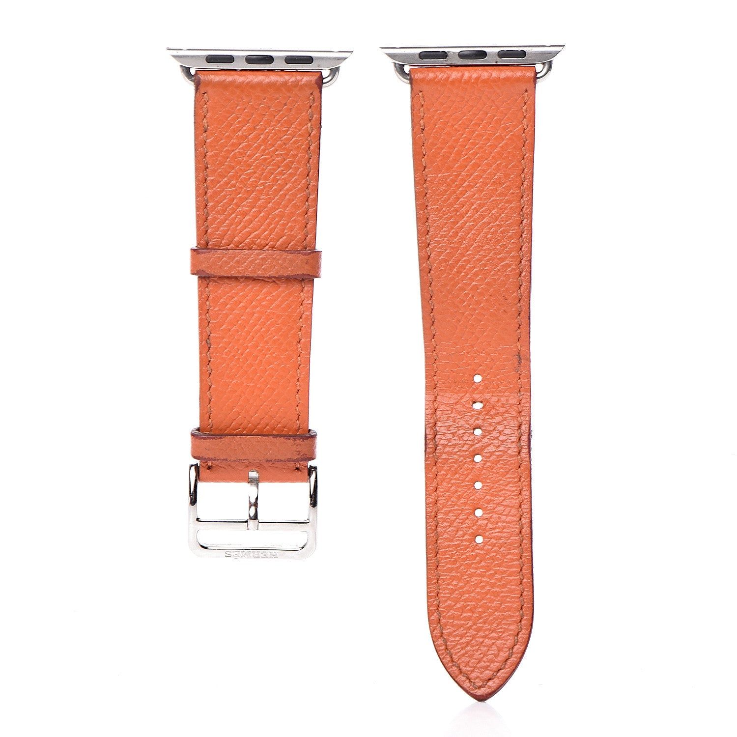 Hermes Epsom 42mm Apple Watch Single Tour Band Feu 1 of 7