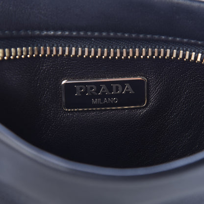 Prada Glace Calfskin Fold Over Clutch Black 8 of 9