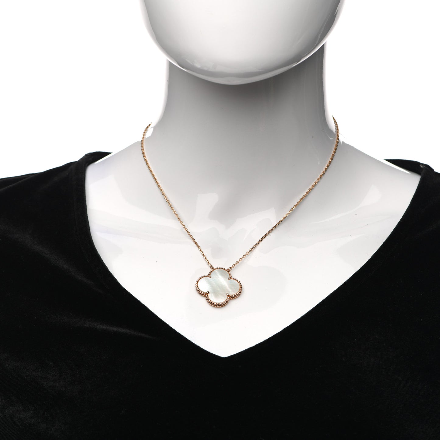 18K Rose Gold Mother of Pearl Magic Alhambra Pendant Necklace