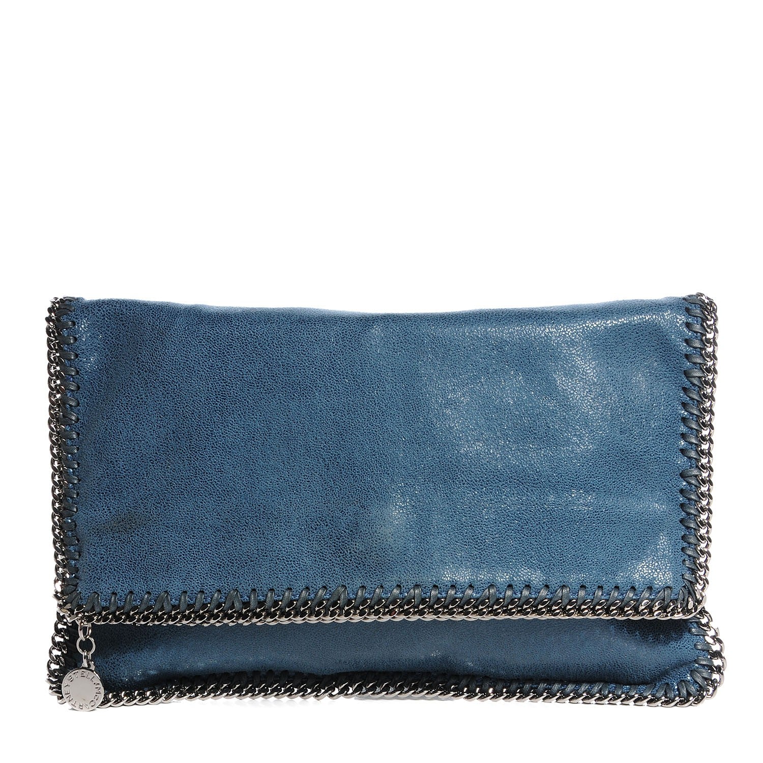 Stella McCartney Faux Shaggy Deer Falabella Fold Over Clutch Blue 1 of 8