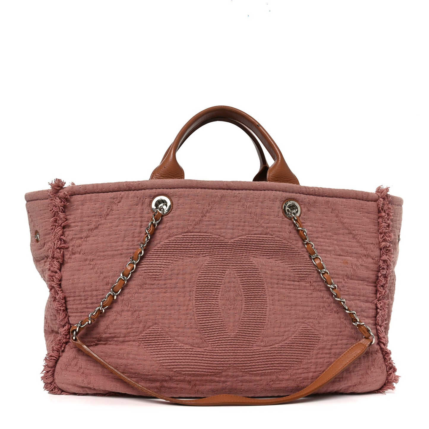 Canvas Large Double Face Shopping Tote Dark Pink