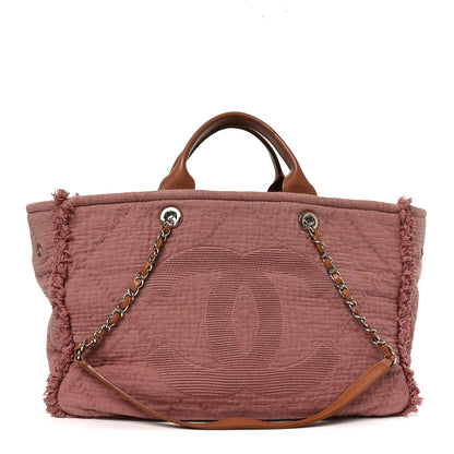 Chanel Canvas Large Double Face Shopping Tote Dark Pink 1 of 10