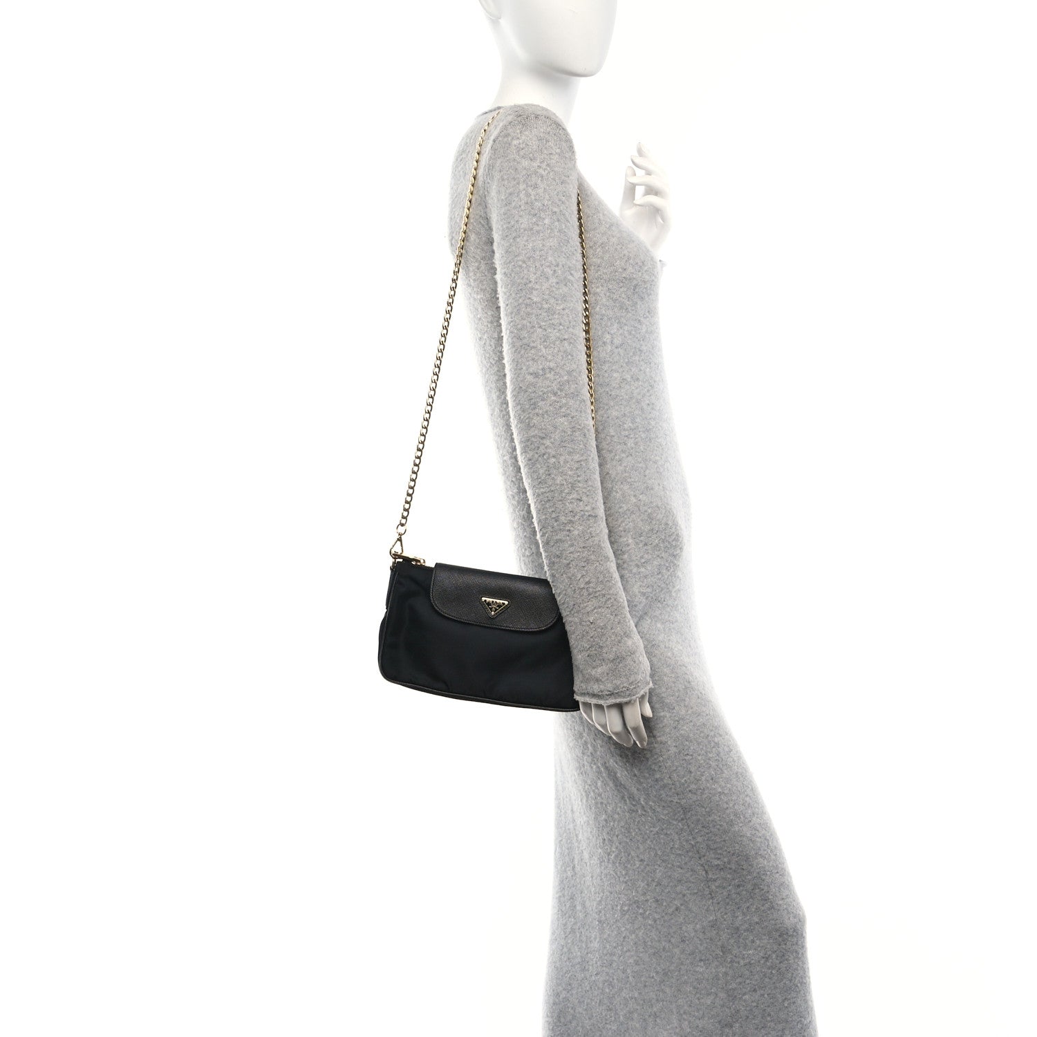 Prada Tessuto Nylon Saffiano Crossbody Bag Black 2 of 10