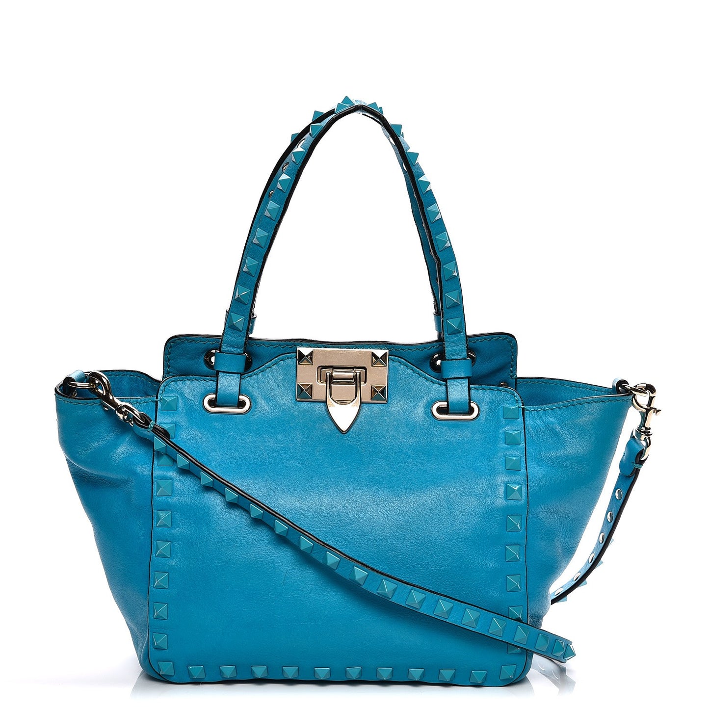 Vitello Monochrome Mini Rockstud Tote Parrot
