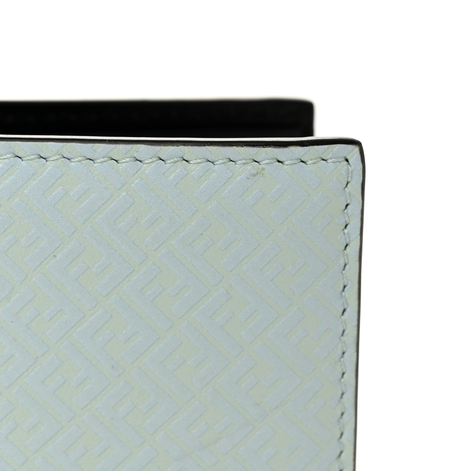 Fendi Vitello Grace Micro FF Embossed Bi-Fold Wallet Baleari 8 of 9
