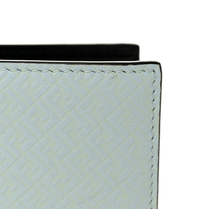 Fendi Vitello Grace Micro FF Embossed Bi-Fold Wallet Baleari 8 of 9