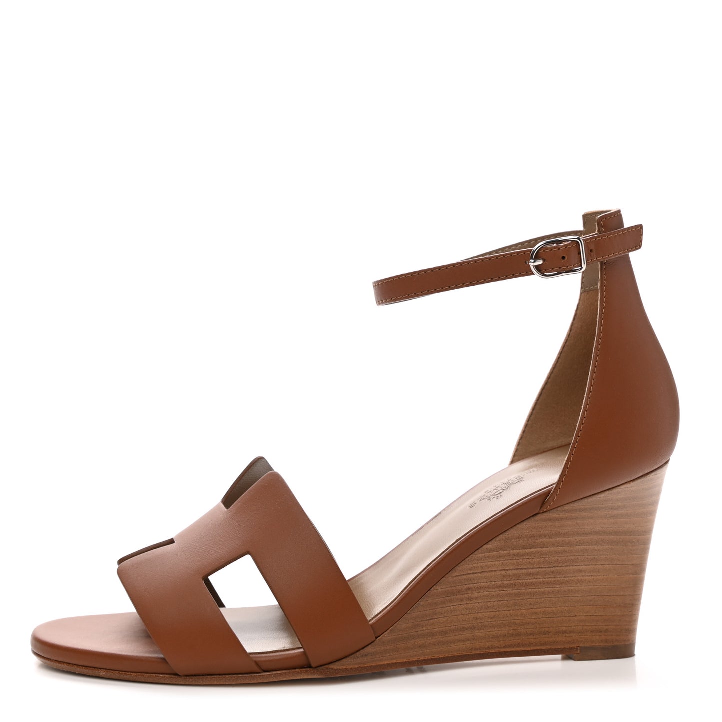 Calfskin Legend Wedge Sandals 38.5 Gold
