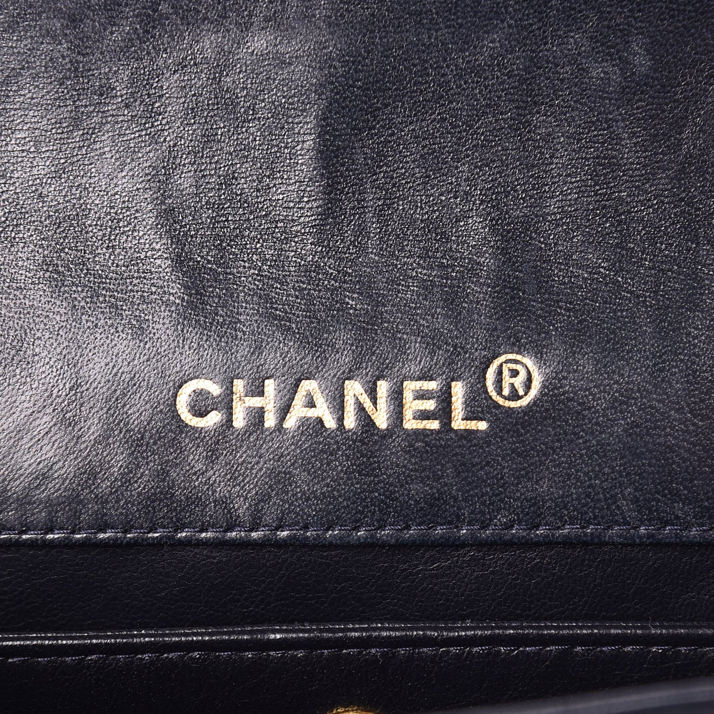 Lambskin Quilted Small Single Flap Navy