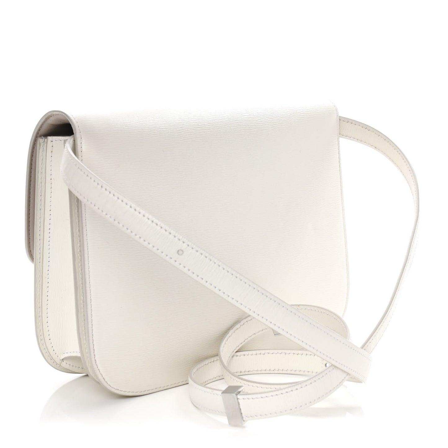 Liege Calfskin Medium Classic Box Flap Bag White
