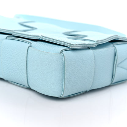 Bottega Veneta Grained Calfskin Maxi Intrecciato Cassette Crossbody Bag Pale Blue 8 of 10