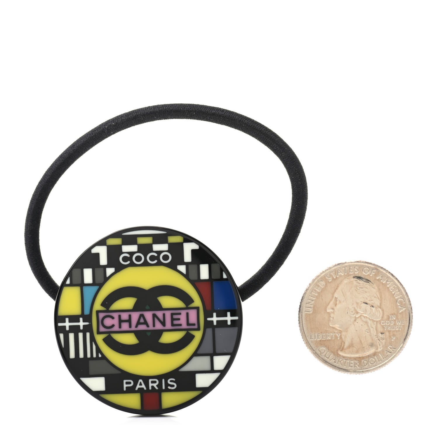 Chanel CC Hair Tie Black Multicolor 2 of 5