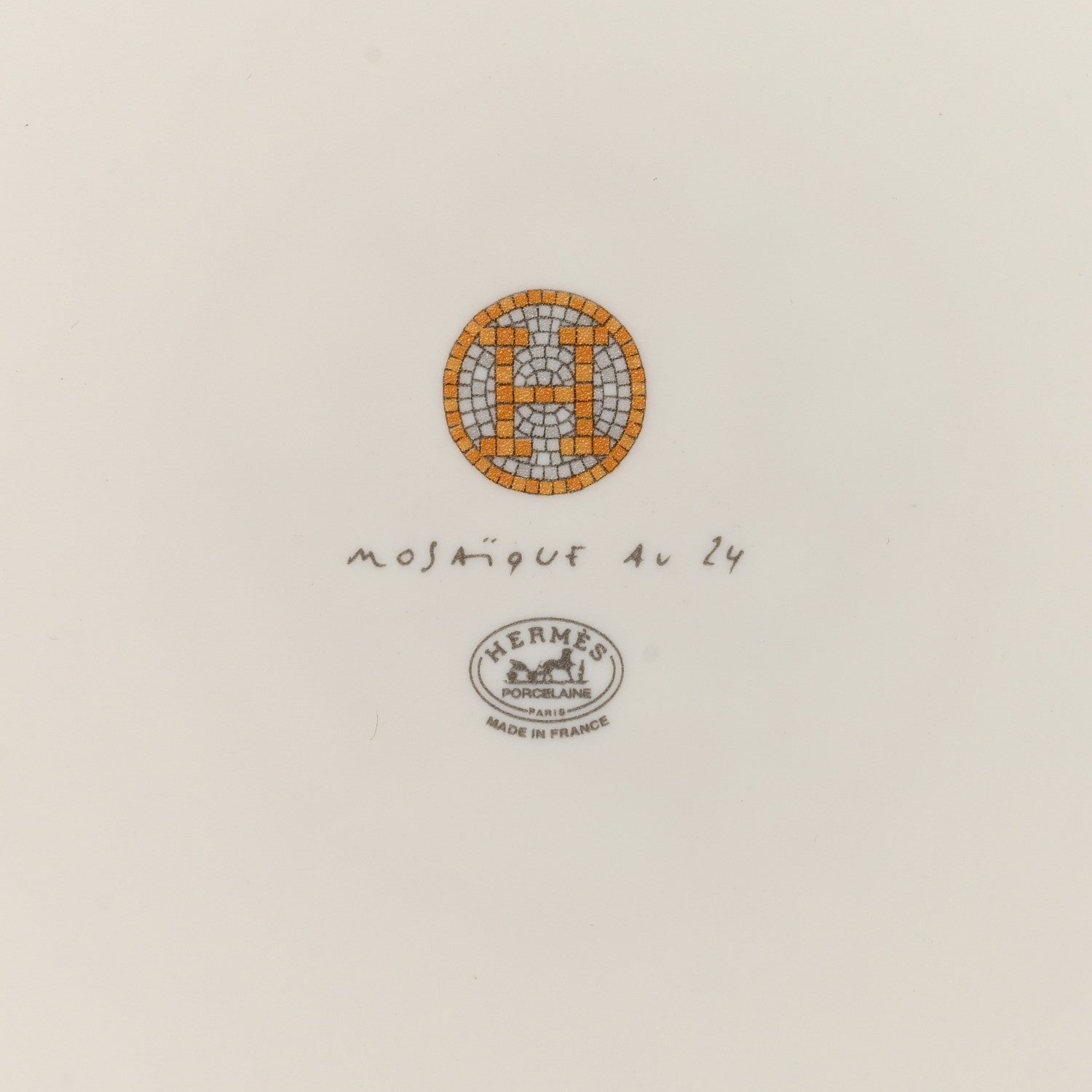 Hermes Porcelain Mosaique au 24 Gold Sushi Plate 5 of 6
