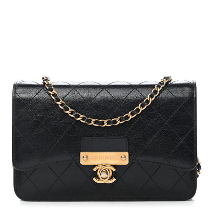 Chanel Goatskin Stitched Golden CC Wallet on Chain WOC Black 1 of 10