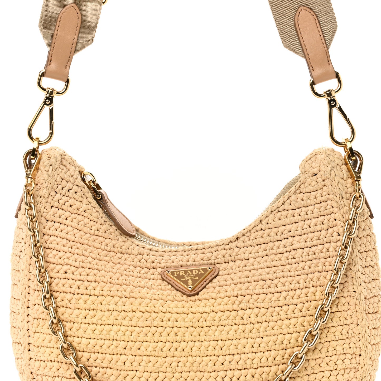 Yarn Raffia Effect Crochet Re-Edition 2005 Shoulder Bag Naturale