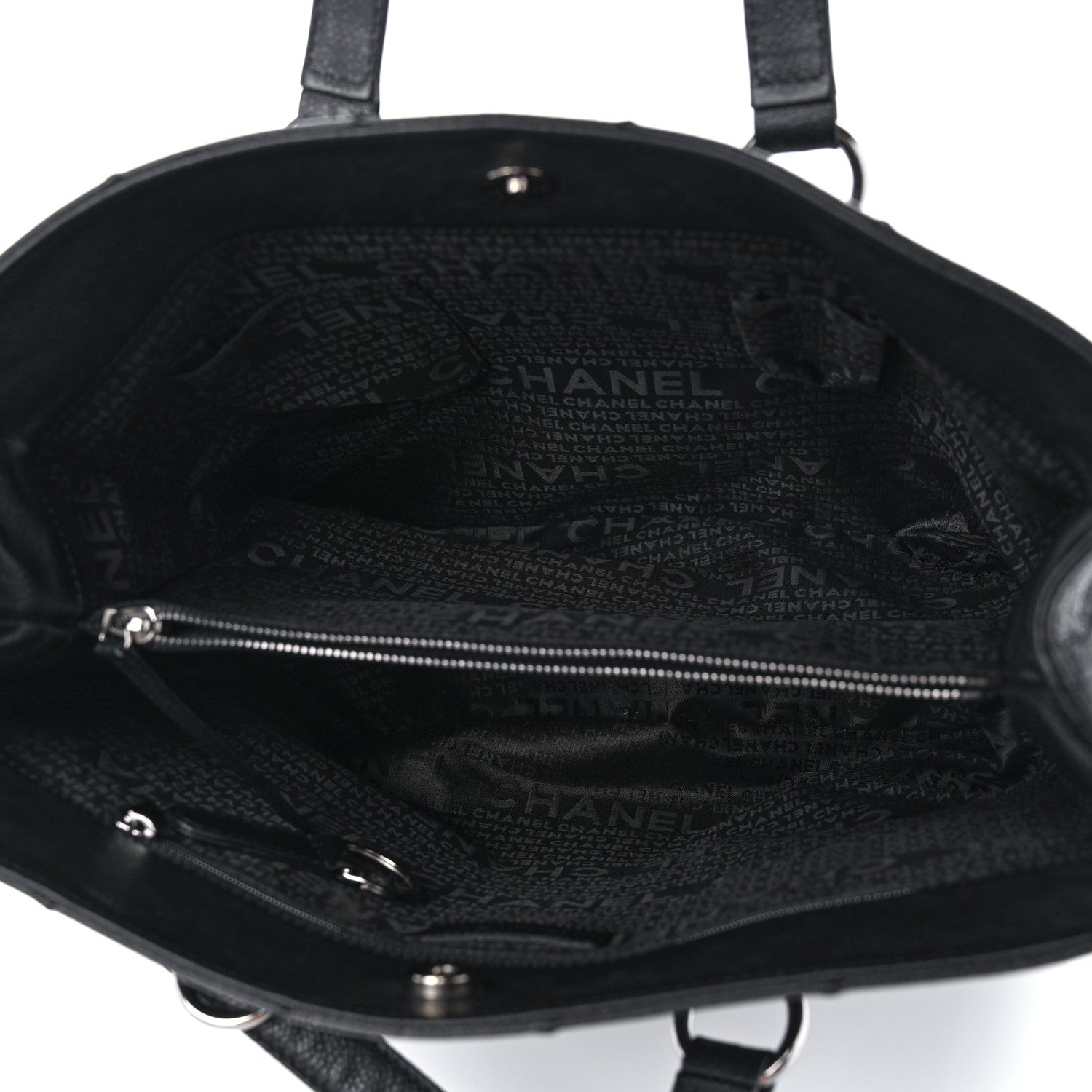 Chanel Caviar Square Stitched Large Tote Black 5 of 10