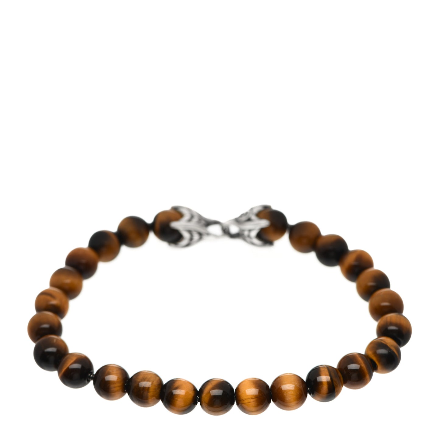 Sterling Silver Tiger's Eye 8mm Spiritual Beads Bracelet